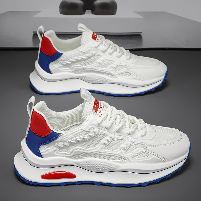 Men's Shoes Summer New Youth Sports Shoes Casual High-top Breathable Mesh Heightening Dad Versatile Trendy Shoes