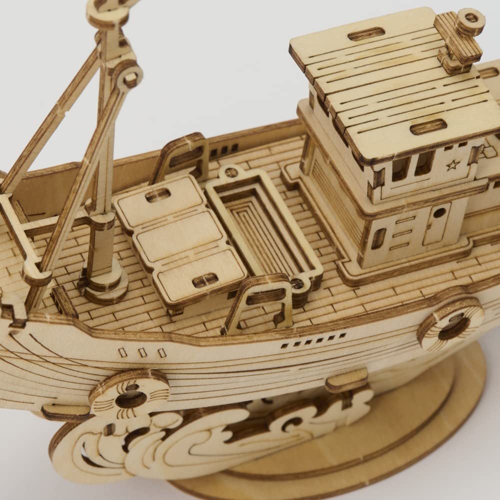 Tsukurun 3D Wood Puzzle TG308 Fishing Boat Instructions desu® (Japanese Included)