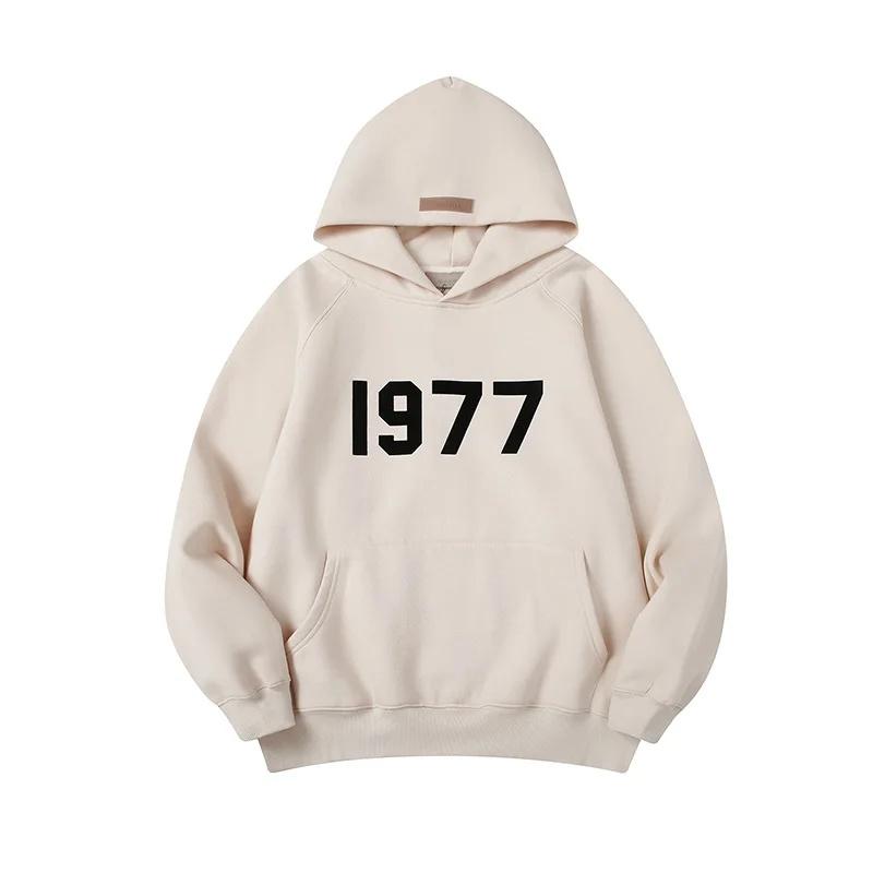 

FOG 1977 Series Hot Sale Of The Seasoness Autumn Winter Fleece Lined Hoodie Couple Matching Flocking Logo Design Unisex Sweatshi L