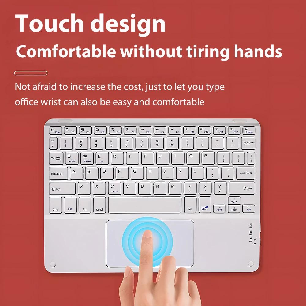 2025 For iPad Wireless Keyboard with Touchpad For Xiaomi Samsung Android iOS Windows For Phone Tablet Laptop Bluetooth Keyboard