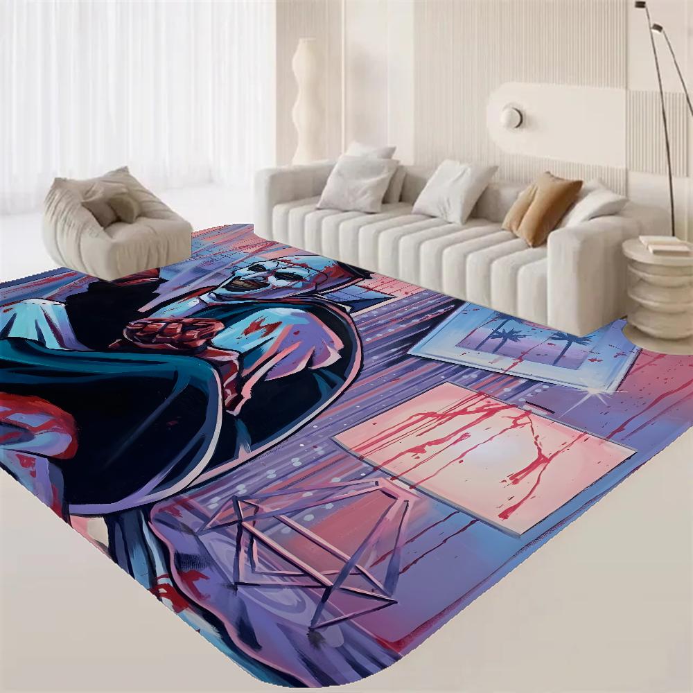 T-Terrifier 3 Skräck Clown Film Badmat Barnrum Sovrumsdekoration Balkong Halkfri Dörrmatta Vardagsrum Alfombra