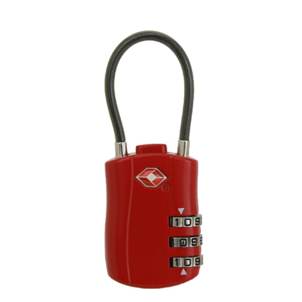 

Security Multi-purpose TSA Customs Lock Anti-theft Safely Code Lock 3 Digits TSA Steel Wire Lock красный