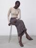 Acud Satin Wrinkle Skirt _Charcoal