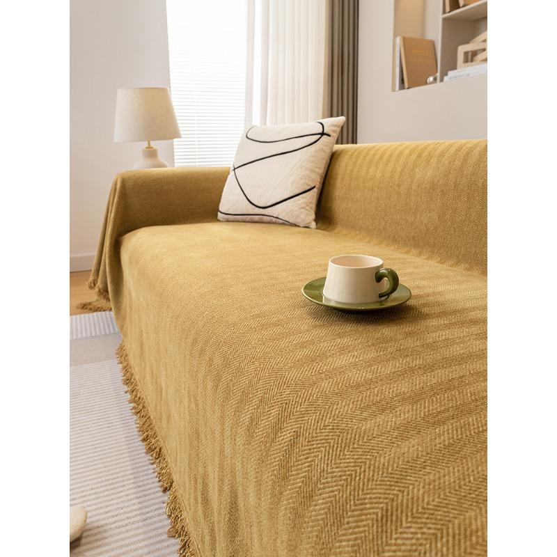 Sofa Towel All-season Universal Cover Cloth with Full Cover and Double-sided Use, Chenille Universal Cover, Anti Cat Paw Sofa Mat