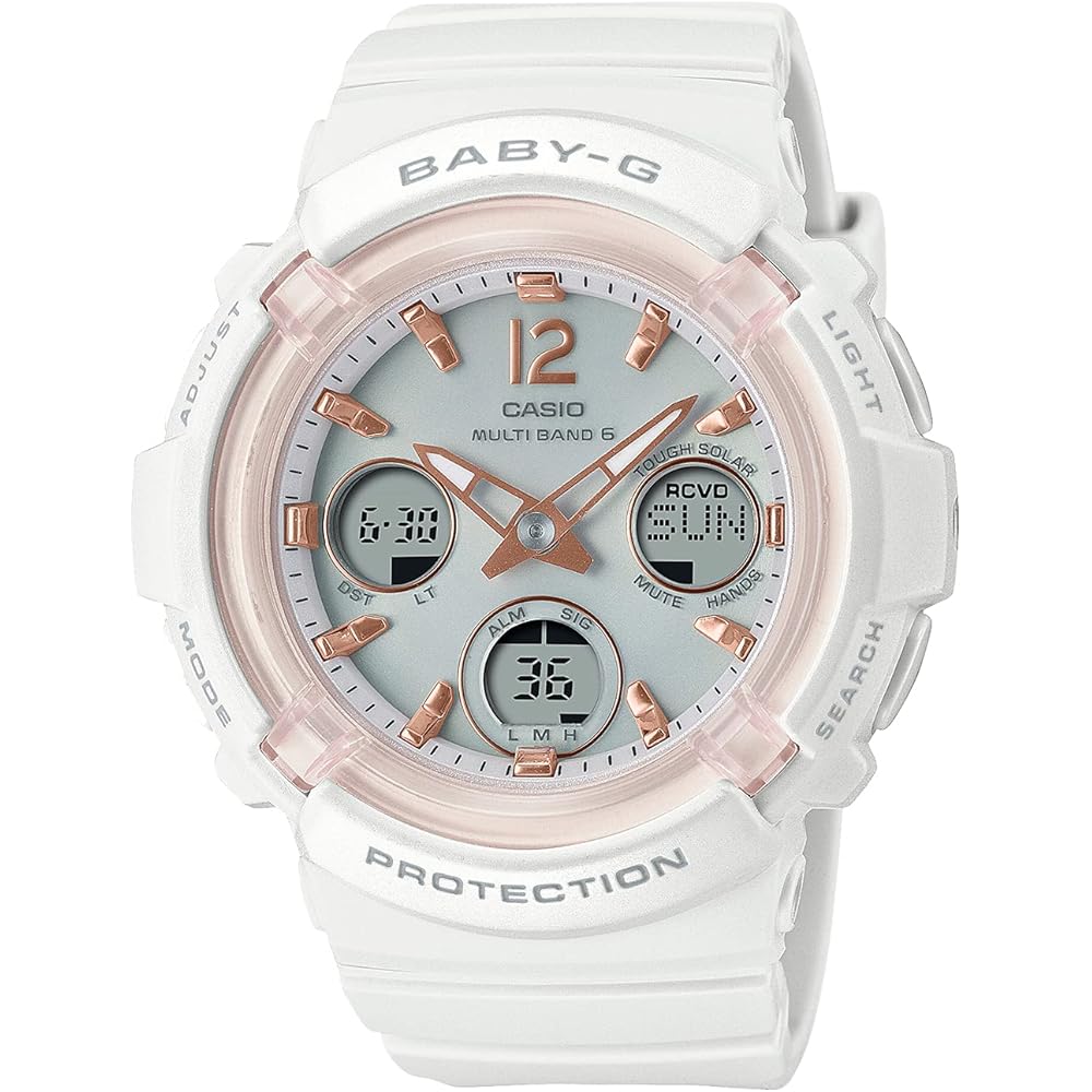 Часы Casio Baby-G (Официальный японский продукт) Женские белые радиоуправляемые солнечные часы BGA-2800-7AJF