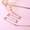 Women Eyeglasses Chain Simple Imitation Pearl Diamante Metal Hanging Neck Non-slip Glasses Eyeglass Cord
