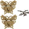 Butterfly Latch Hasp Screws, Small Wooden Jewelry Boxes Suitcase Cabinet Lock Latches, Bronze, Antique Look