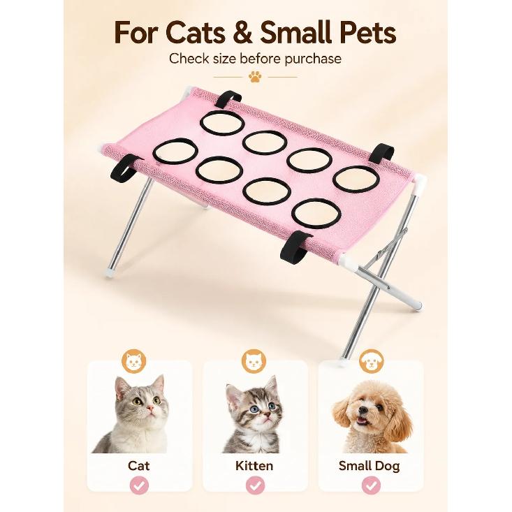 1Pcs Portable Pet Foldable Nail Grooming Bath Hammock Stand Clipping Helper Mesh Bathing Drying Table for Kitten Small Cats