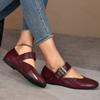 Women Flats Spring New Fashion Buckle Strap Leopard Print Square Toe Shallow Mary Jane Shoes French Style Versatile Flat Loafers