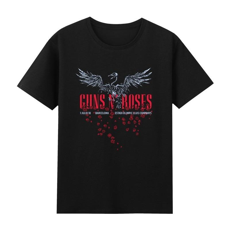 Summer Mens Rock Cotton Crew Collar Short Sleeve Music Peripheral Rock Gun and Rose T-Shirt Dark Pioneer Y2K T-Shirt Large Size