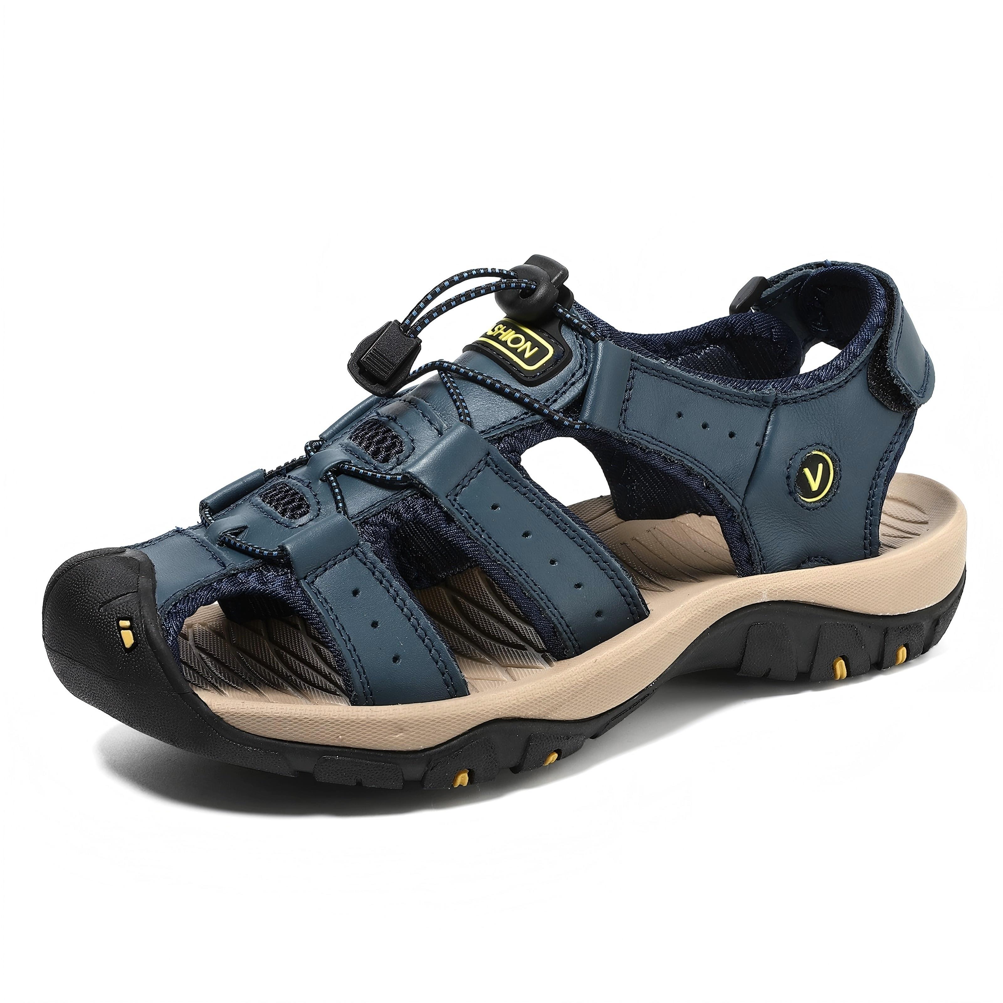 

Мужские летние пляжные туфли - Легкие и дышащие повседневные сандалии с регулируемыми ремешками, Подходят для путешествий на открытом воздухе, вождения и ходьбы 38 темно-синий