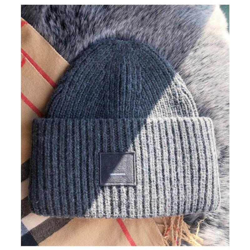 Wool Wool Hat Square Smiley Hat Autumn And Winter Thickened Men's Hundred Warm Hat Couple Knitted Hat Women's Hat