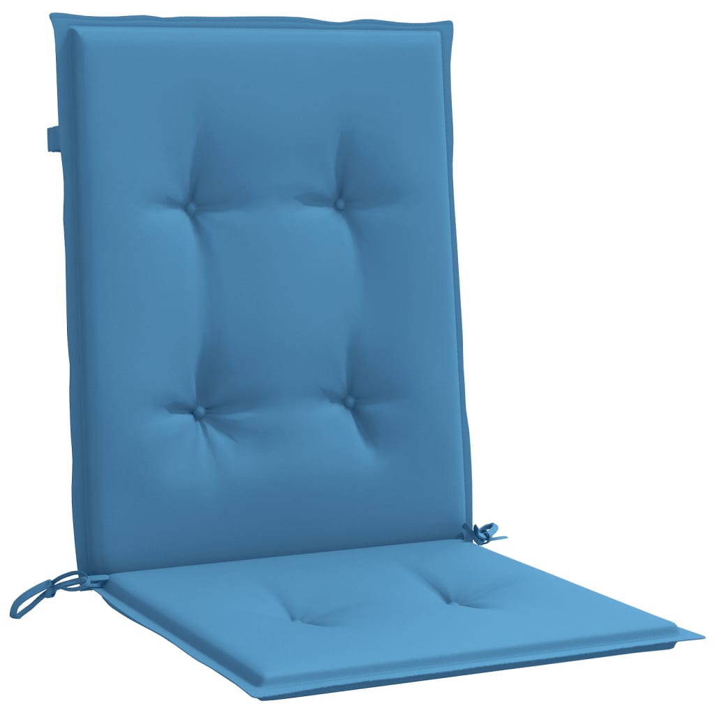 Low Backrest Chair Cushions 4 Pcs Melange Blue 100x50x4 cm Fabric