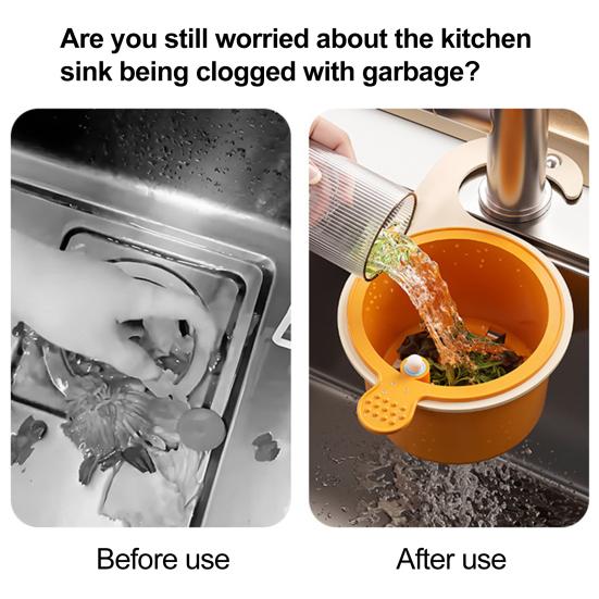 Kitchen Sink Drain Basket Sponge Holder Easy to Install Universal High-Efficiency Filter System Automatic Dumping Sink Strainer Basket