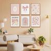 QQG Christian Wall Art Prints Set of 6 Pink Bible Verses Pictures Wall Decor Boho Floral Scripture Gallery Prints Girly Coquette Bow Aesthetic