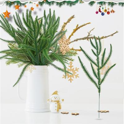 20Pcs Simulated Pine Cypress Rattan Plastic Christmas Decorative Accessories DIY Garland Branches Flower Arrangement Decoration