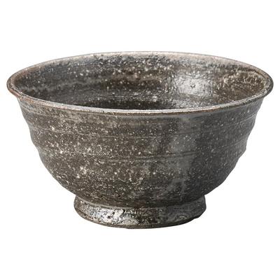 Marui Seito Shigaraki Ware Hechimon Rice Diameter Black Bowl, 12cm, Steel, MR-3-4559