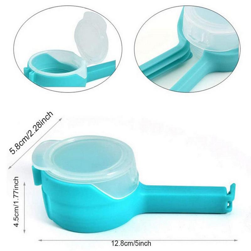 2Pcs Bag Clips For Food Storage With Pour Spouts Kitchen Chip Bag Clips Plastic Cap Sealer Clip For Kitchen Storage