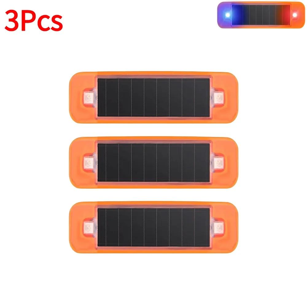 Car Solar LED Warning Light Night Ride for Motorcycle Electric Vehicle Bicycle Tail Light Anti-rear Strobe Warning Light 1-10Pcs
