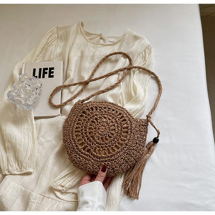 

Сумка ручной работы большой вместимости женская летняя популярная пляжная сумка для отпуска на море ротанговая нишевого дизайна женская соломенная сумка хаки