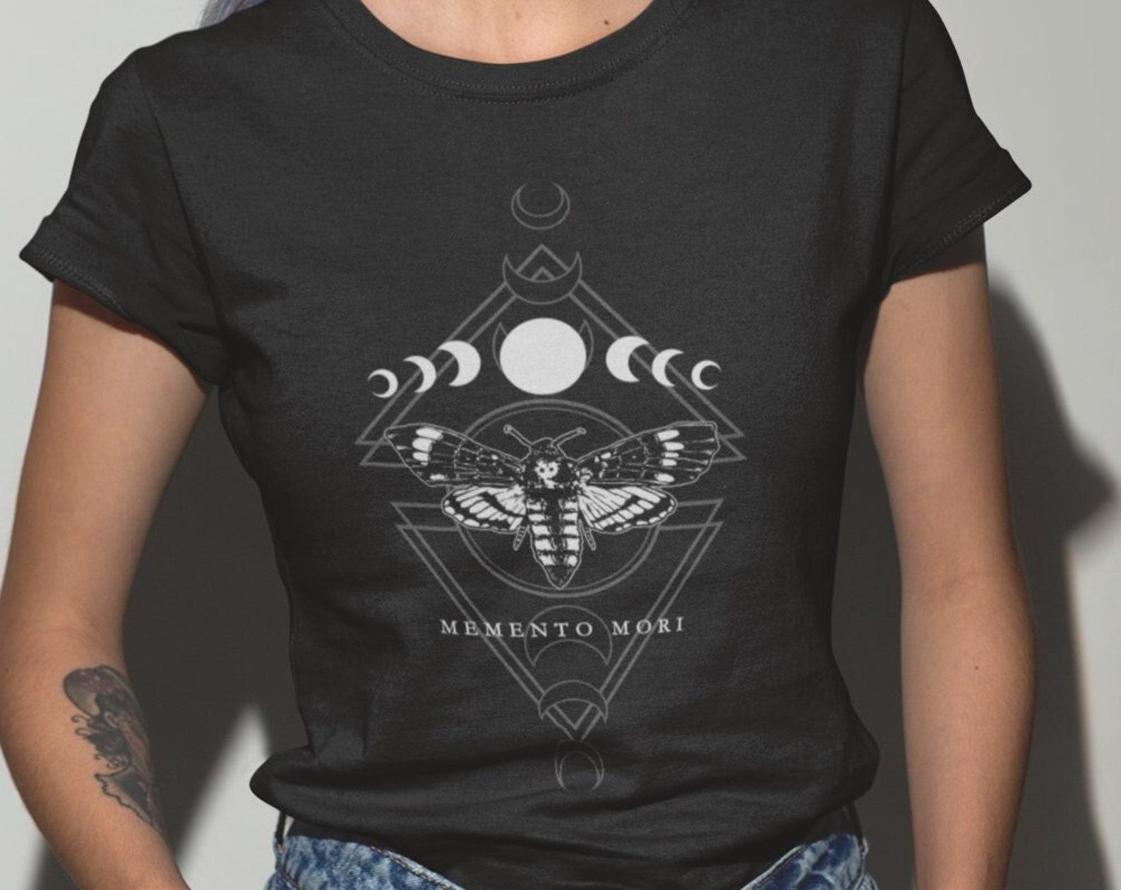 Moth Moon Phases T-Shirt: Death s Head Moth, Memento Mori S