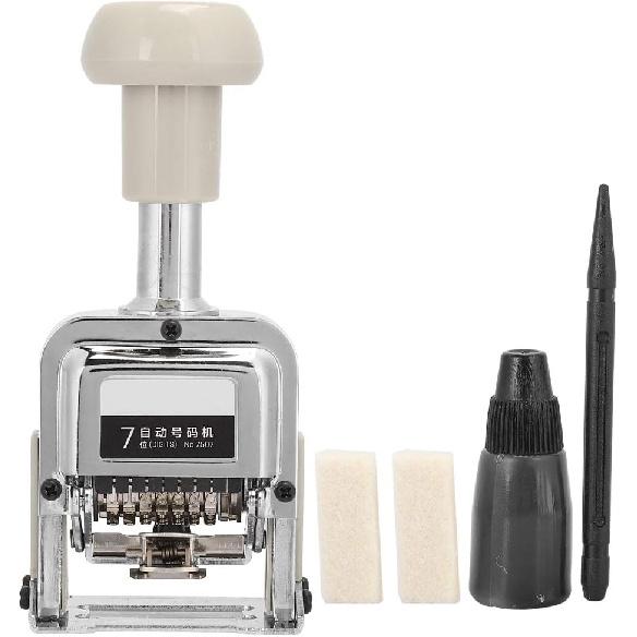 Auto Number Stamp,Numbering Stamp Automatic Bates Machine Numerator Machine,7 Digits,Stamps Print Kits,Numbering Machine Office Equipment School