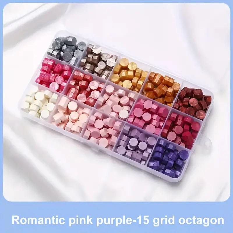 

380 шт. Бусины сургуча для запечатывания коробок, 10/15 ячеек, Маленький кошачий коготок, Подсолнух, Гранулы сургуча для восковой печати,