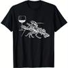 Vintage Style Lobster Holding Wine Glass Print TShirt Cotton Unisex Short Sleeve Tee
