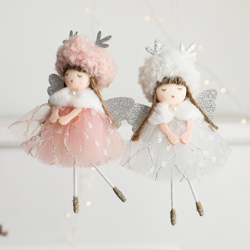 Angel Deer Antler Girl Pendant with Gauze Skirt - Christmas Tree Decoration & Holiday Gift