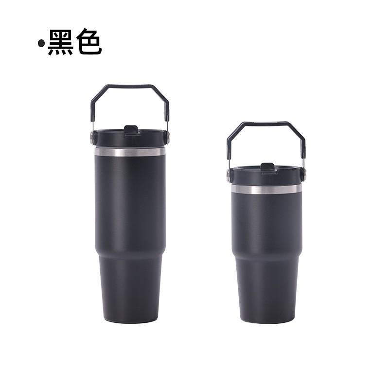 20oz 30oz doppelwandiger vakuumisolierter Edelstahl-Reisebecher mit Griff, Strohhalm, für Auto, Outdoor, Büro