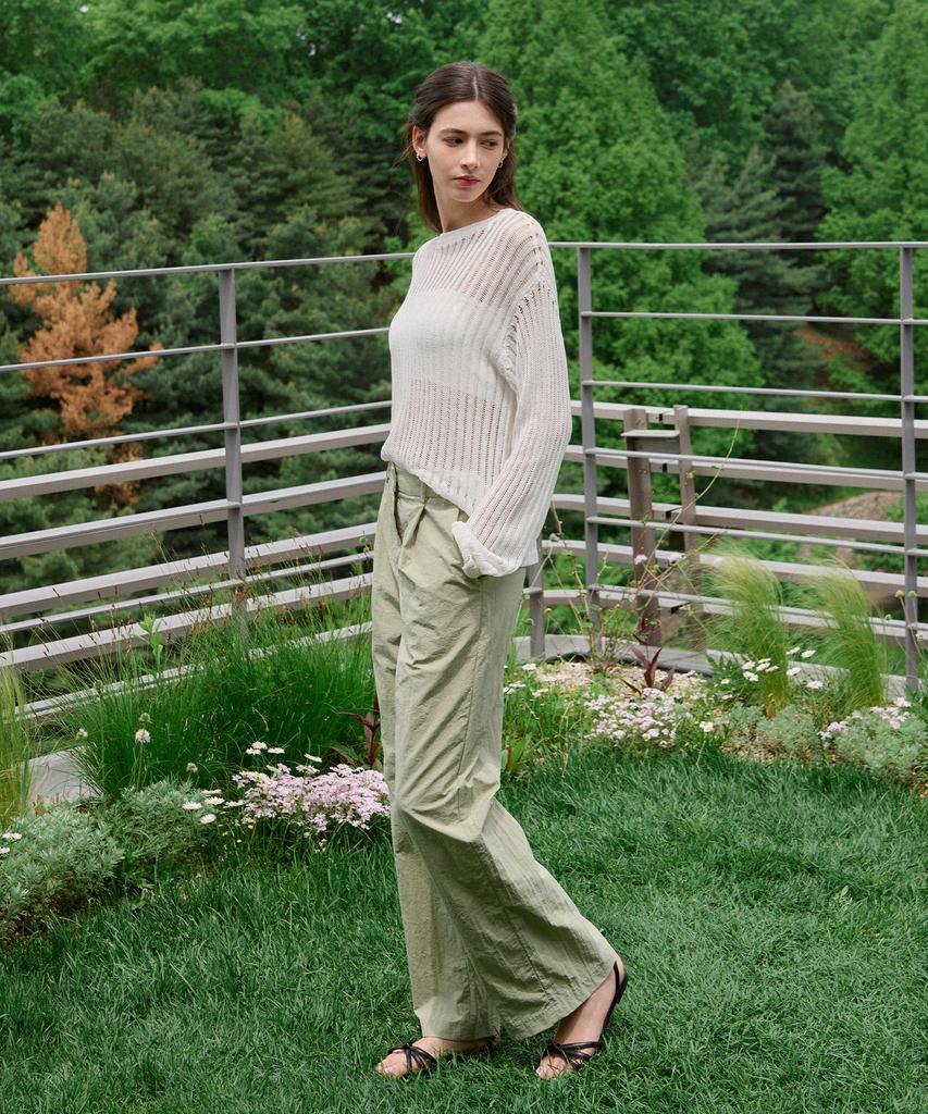 Deuloupisumeon Linen Sheer Loose Fit Knit [Silver]