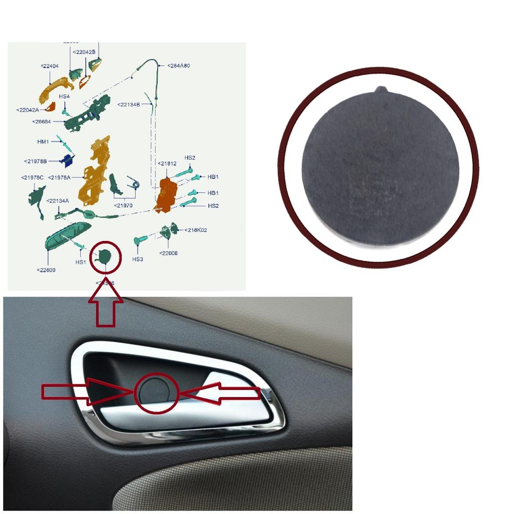 EDP1142 Piastra di copertura per vite della maniglia della porta anteriore interna nera 1550177 per Ford Fiesta 2008-2012