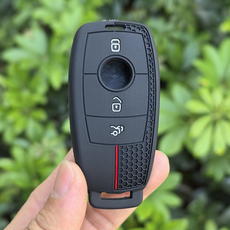 

Silicone Car Key Case Cover Keychain for Mercedes Benz E C S GLC GLE Class E200 E400 E63 W213 S550 C260 A200 Key Shell Protector чёрный