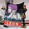 1pc Leon Movie Poster Outdoor Flannel Blanket, Cozy & Warm Soft Te Playful Design, Napping Camping,
