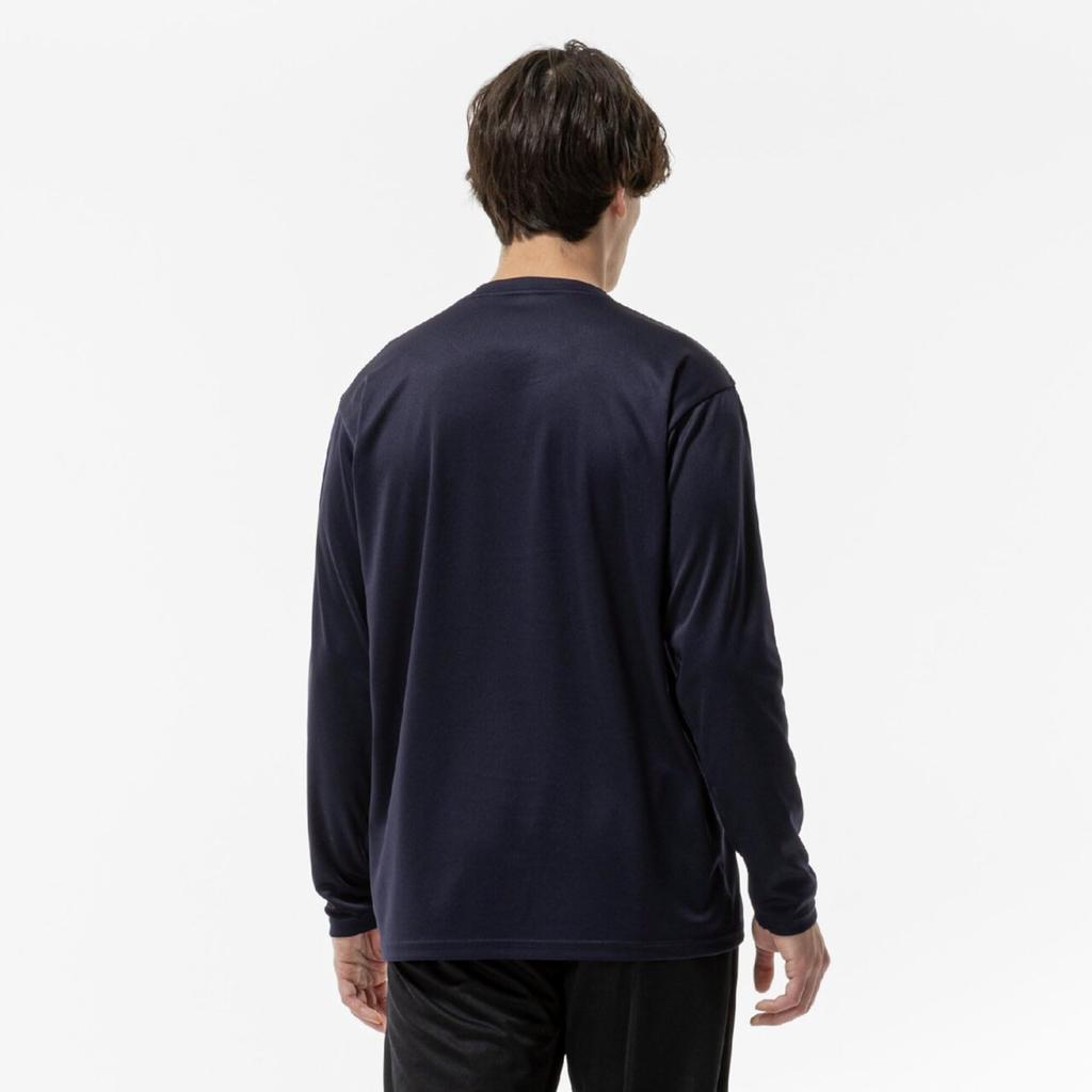 Tennis Wear Long Sleeve Practice Baritone Size 62JAC540 T-Shirt, Moisture-Wicking, Quick-Drying, Unisex, Blue, L,