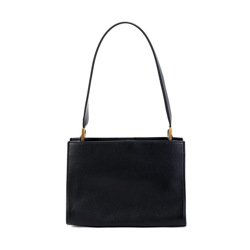 Bally Emblem Fashion Casual Solid Color Grain Leather Tote Shoulder Bag Women bags Black 6306504