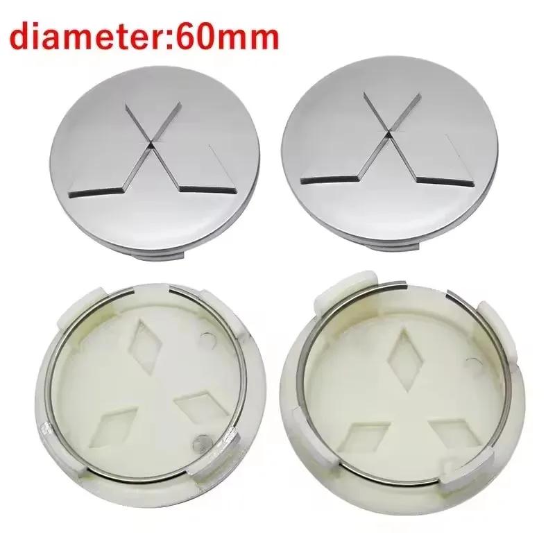 Cyxmtz1 4pcs Car Wheel Center Hub Caps Emblem for Mitsubishi Lancer Ralliart Outlander ASX Colt Pajero Eclipse Delica Accessories