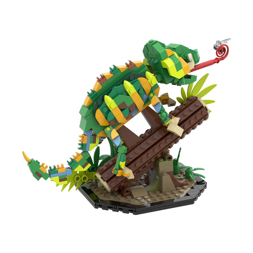 Gobricks MOC Chameleon Bricks Reptile Pet LizardInsect Building Blocks Toys Gift
