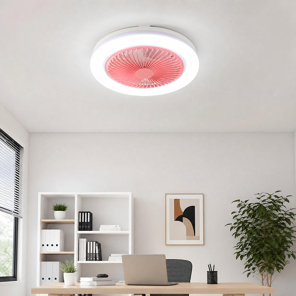 30W Ceiling Fan Light E27 Quiet Ceiling Fan Modern LED Fan Lamp  Living Room розовый