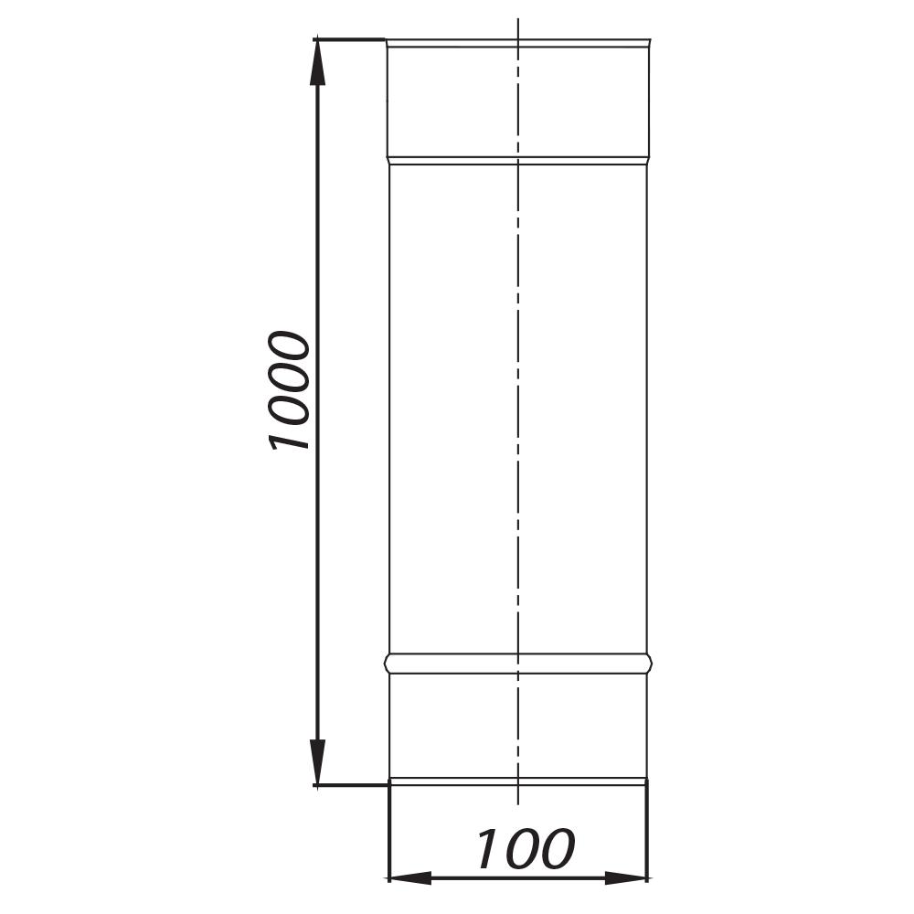 ADAM GAS/EW Pipe fi 100 1m