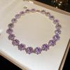 Vintage Rhinestone Flower Necklace - Luxurious European & American Style for Women