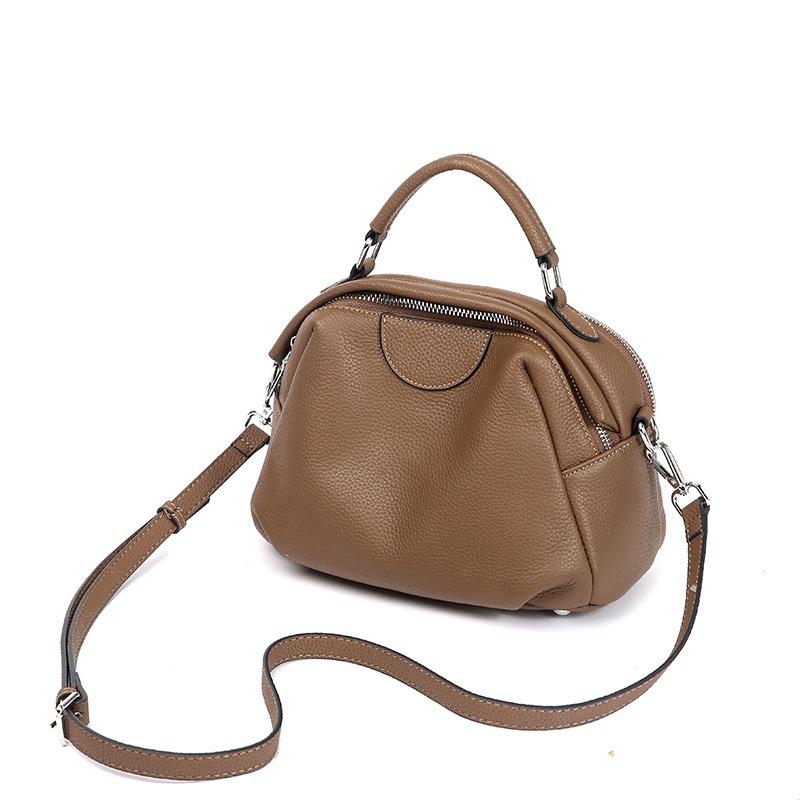 Leather Women's Bags, Messenger Bags, Women's New Retro Niche Handbags, Fashionable and Simple Large-capacity Shoulder Bags