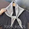 Gestrickter Schal Damen Wolle Winter Warme Schals Helles Unifarbenes Design Verdicktes Schultertuch Weiche Dreiecks-Pashmina Hals