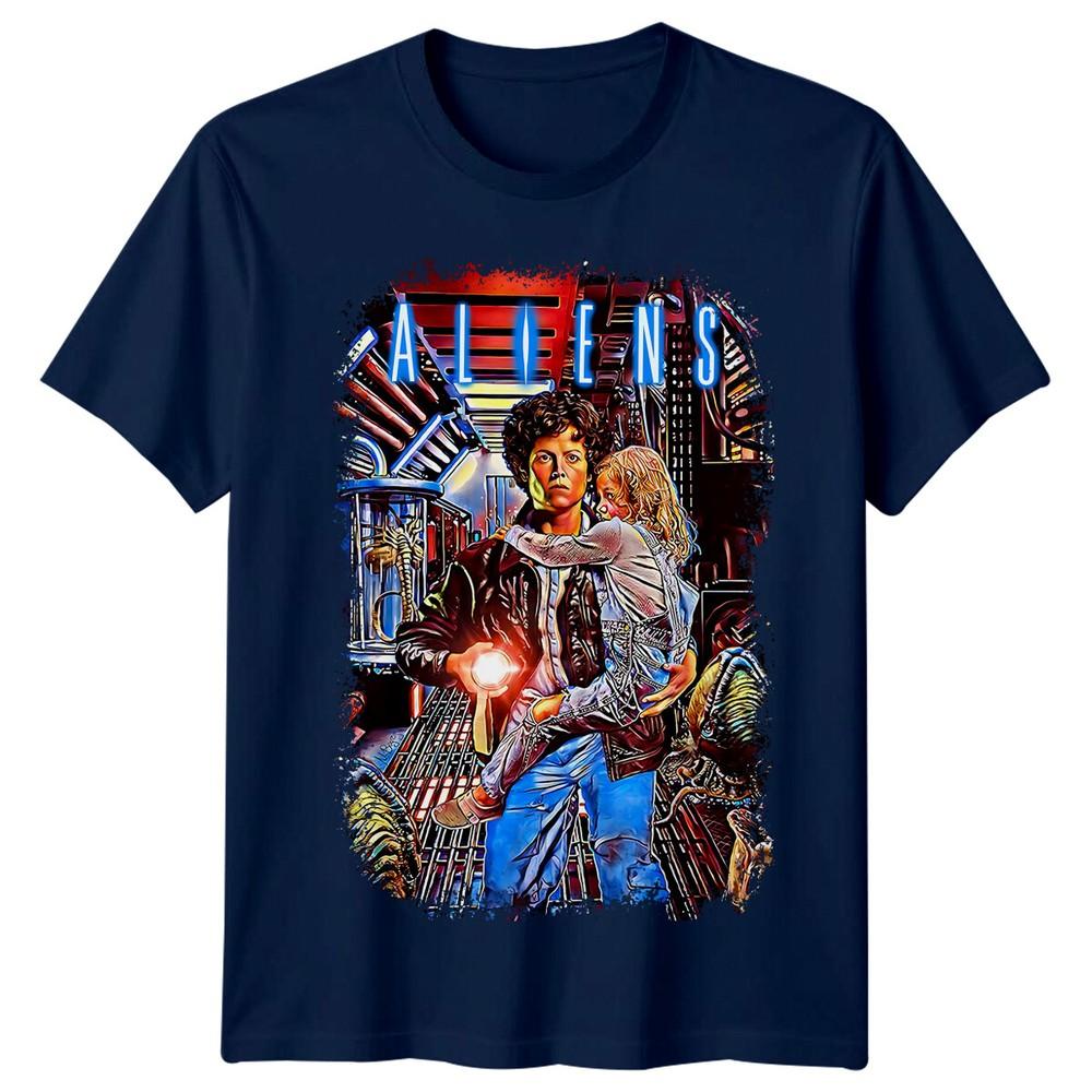 Aliens 1986 Movie Poster Inspired Tshirt Retro 80s Tee