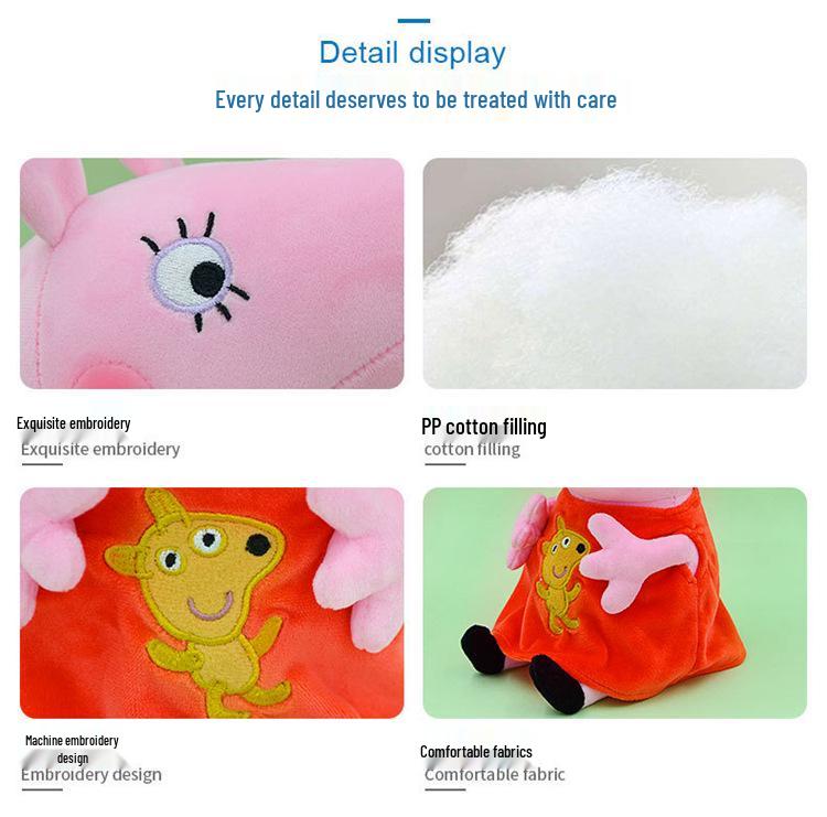 Changyi Peppa Pig Family Plush Set: George, Dinosaur, Grandpa, Grandma, Mom, Dad