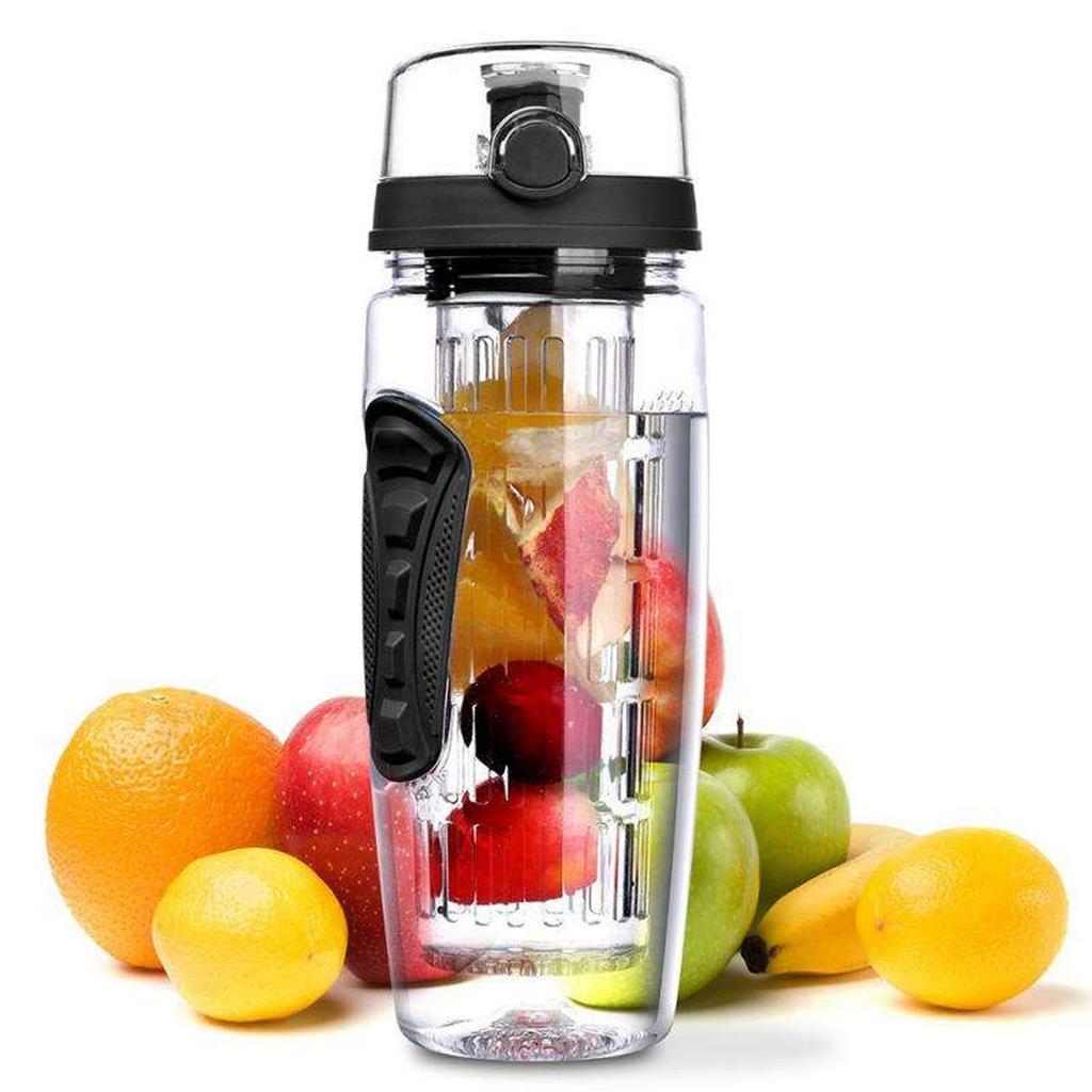 32oz Space Bottle Single Layer PCTG Cup Fruit Brewing Water Bottles with Grid Infuser Food Grade