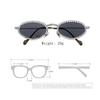 Diamond Oval Ladies Sunglasses Luxury Brand Diamond Small Glasses Japanese and Korean Metal Trend Decoration Oculos De Sol