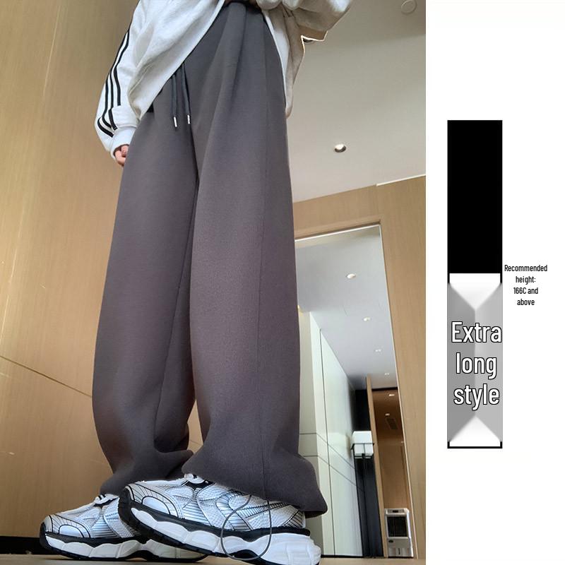 Damen Graue Lammleder Jogginghose - Herbst/Winter 2025 Neu Locker Lässig Weitbein plus Verdickte Knöchelhose.