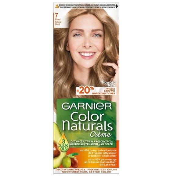 Garnier Color Naturals Medium Blonde 7 Permanent Hair Dye Cream, Single Pack