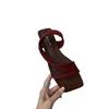 Beautiful gentle slope heel slippers women's summer wear 2025 new square head open-toed high-heeled cool slippers